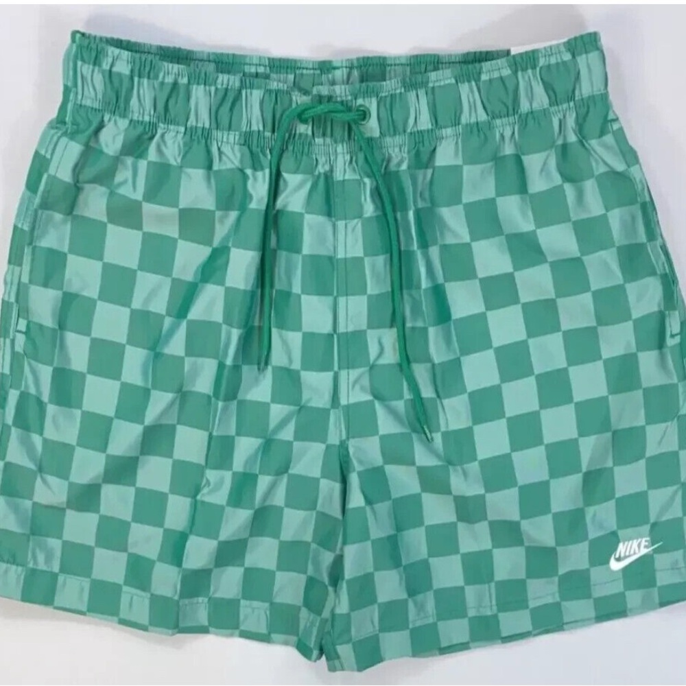 Nike Flow Club Green Checkered Shorts